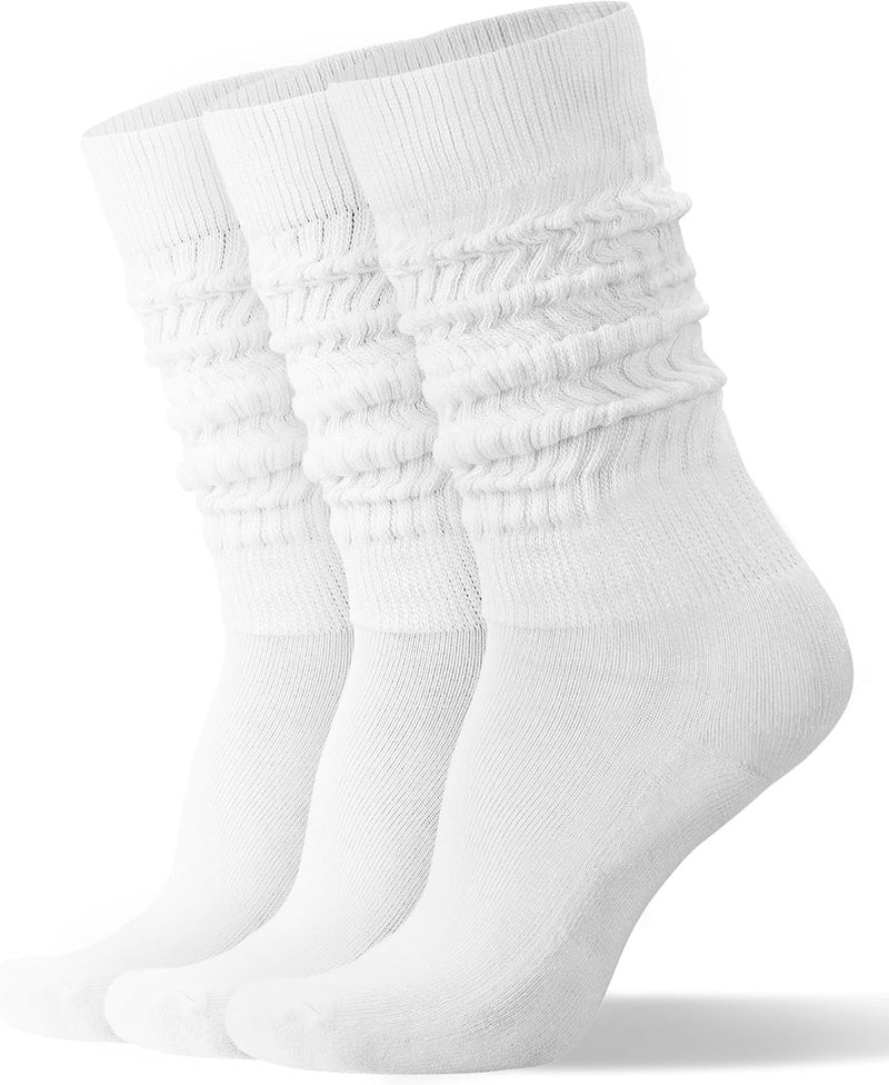 AugRing Store Womens Slouch Scrunch Socks Retro Knee High Soft Stack Chunky Cozy Boot Socks For Women Size 6-11 - Image 1